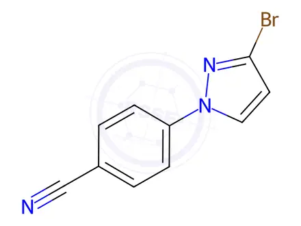 Chemical structure of Benzonitrile, 4-(3-bromo-1H-pyrazol-1-yl)-