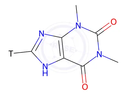 Chemical structure of THEOPHYLLINE, [8-3H]