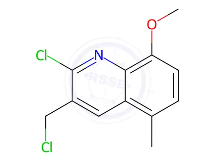 Chemical structure of 2-Chloro-3-(chloromethyl)-8-methoxy-5-methylquinoline