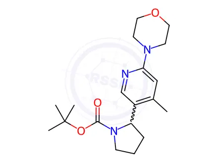 Chemical structure of tert-Butyl 2-(4-methyl-6-morpholinopyridin-3-yl)pyrrolidine-1-carboxylate