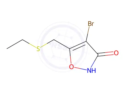 Chemical structure of 4-Bromo-5-((ethylthio)methyl)isoxazol-3(2H)-one