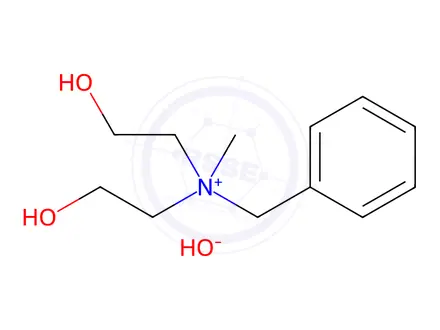 Chemical structure of benzylbis(2-hydroxyethyl)methylammonium hydroxide
