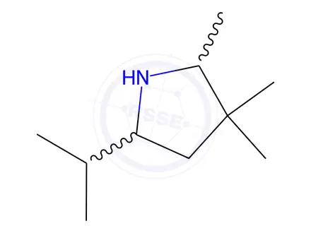 Chemical structure of Pyrrolidine, 2,3,3-trimethyl-5-(1-methylethyl)-(9CI)