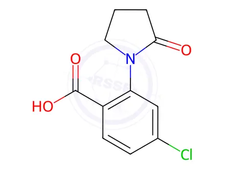Chemical structure of 4-Chloro-2-(2-oxopyrrolidin-1-yl)benzoic Acid