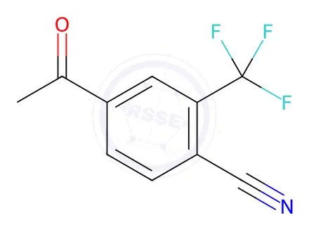 Chemical structure of Benzonitrile, 4-acetyl-2-(trifluoromethyl)-