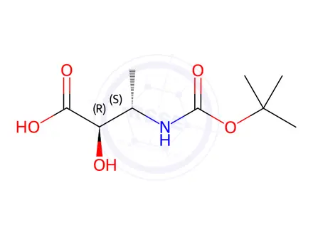 Chemical structure of Butanoic acid, 3-[[(1,1-dimethylethoxy)carbonyl]amino]-2-hydroxy-, (2R,3S)-