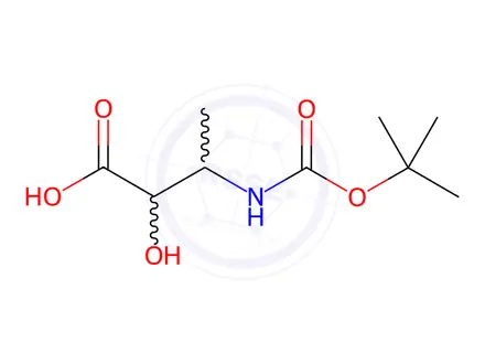 Chemical structure of Butanoic acid, 3-[[(1,1-dimethylethoxy)carbonyl]amino]-2-hydroxy-(9CI)