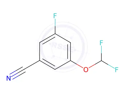 Chemical structure of Benzonitrile, 3-(difluoromethoxy)-5-fluoro-