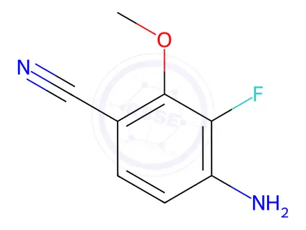 Chemical structure of Benzonitrile, 4-amino-3-fluoro-2-methoxy-