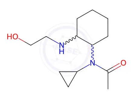 Chemical structure of N-Cyclopropyl-N-(2-((2-hydroxyethyl)amino)cyclohexyl)acetamide