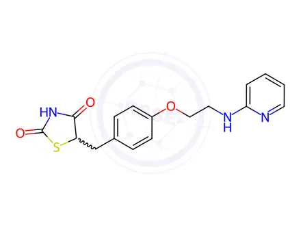 Chemical structure of Rosiglitazone Impurity 2 (N-Desmethyl Rosiglitazone)