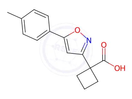 Chemical structure of 1-(5-(p-Tolyl)isoxazol-3-yl)cyclobutanecarboxylic acid