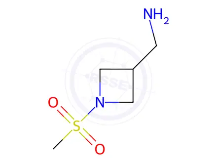 Chemical structure of (1-methanesulfonylazetidin-3-yl)methanamine