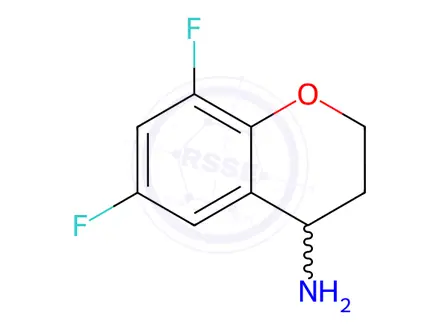 Chemical structure of (4R)-6,8-difluoro-3,4-dihydro-2H-1-benzopyran-4-amine Hydrochloride