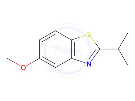 Chemical structure of Benzothiazole, 5-methoxy-2-(1-methylethyl)-(9CI)