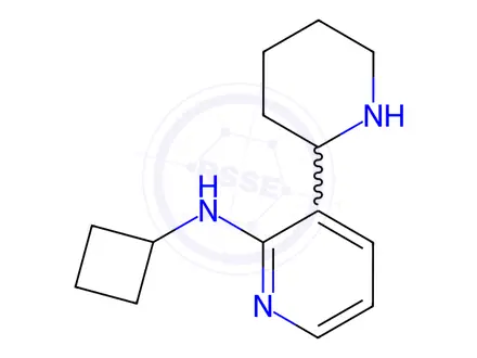 Chemical structure of N-cyclobutyl-3-(piperidin-2-yl)pyridin-2-amine