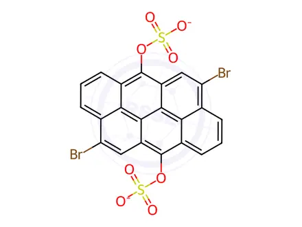 Chemical structure of disodium 4,10-dibromodibenzo[def,mno]chrysene-6,12-diyl bis(sulphate)