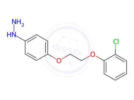 Chemical structure of {4-[2-(2-chlorophenoxy)ethoxy]phenyl}hydrazine hydrochloride
