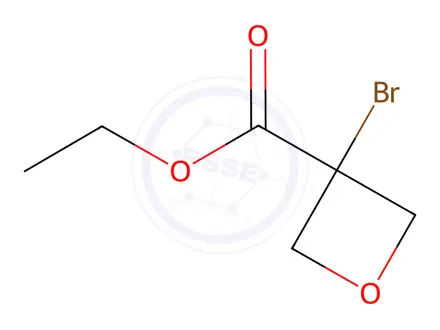 Chemical structure of 3-Oxetanecarboxylic acid, 3-bromo-, ethyl ester