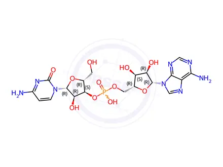 Chemical structure of Adenosine, cytidylyl-(5'->3')-, ammonium salt
