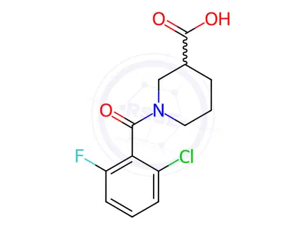 Chemical structure of 1-(2-Chloro-6-fluorobenzoyl)piperidine-3-carboxylic acid