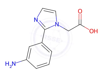 Chemical structure of 2-[2-(3-aminophenyl)-1H-imidazol-1-yl]acetic acid