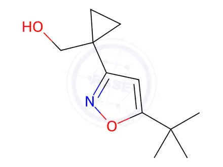 Chemical structure of (1-(5-(tert-Butyl)isoxazol-3-yl)cyclopropyl)methanol