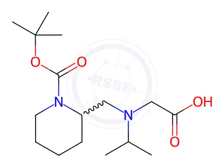 Chemical structure of 2-(((1-(tert-Butoxycarbonyl)piperidin-2-yl)methyl)(isopropyl)amino)acetic acid