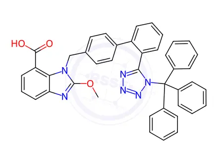 Chemical structure of Candesartan N1-Trityl Methoxy Analog