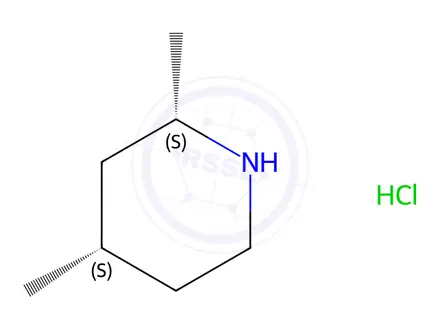 Chemical structure of Piperidine, 2,4-dimethyl-, hydrochloride, (2S-cis)-(9CI)