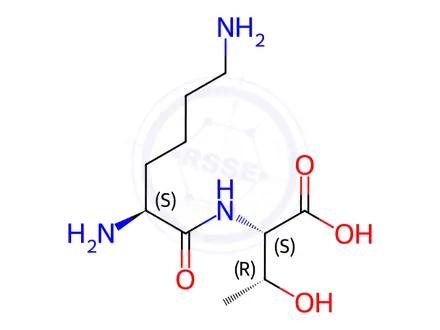 Chemical structure of H-Lys-Thr-OH hydrochloride salt