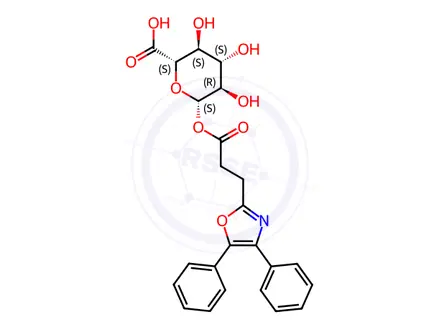 Chemical structure of Oxaprozin acyl-beta-D-glucuronide