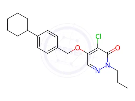 Chemical structure of 4-Chloro-5-((4-cyclohexylbenzyl)oxy)-2-propylpyridazin-3(2H)-one