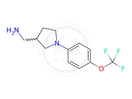 Chemical structure of {1-[4-(trifluoromethoxy)phenyl]pyrrolidin-3-yl}methanamine