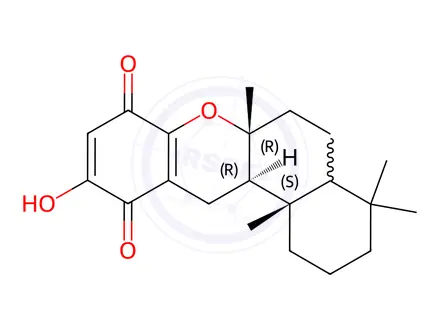 Chemical structure of (6aR,12aR,12bS)-1,3,4,4a,5,6,6a,12,12a,12b-Decahydro-10-hydroxy-4,4,6a,12b-tetramethyl-2H-benzo[a]xanthene-8,11-dione