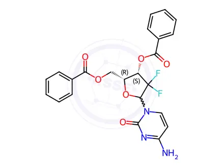 Chemical structure of 3'-Epi Gemcitabine 3',5'-Dibenzoate