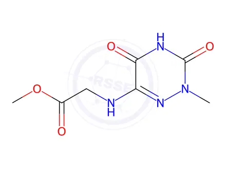 Chemical structure of Glycine, N-(2,3,4,5-tetrahydro-2-methyl-3,5-dioxo-1,2,4-triazin-6-yl)-, methyl ester (9CI)