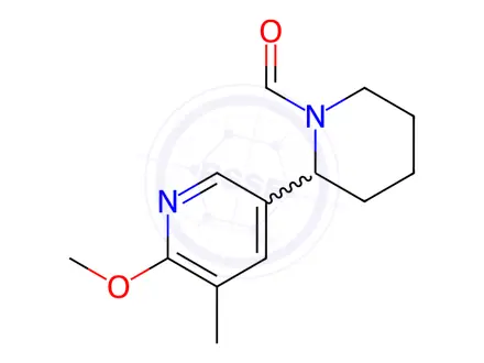 Chemical structure of 2-(6-Methoxy-5-methylpyridin-3-yl)piperidine-1-carbaldehyde