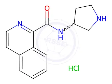 Chemical structure of Isoquinoline-1-carboxylic acid pyrrolidin-3-ylaMide hydrochloride