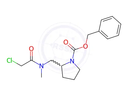 Chemical structure of Benzyl 2-((2-chloro-N-methylacetamido)methyl)pyrrolidine-1-carboxylate