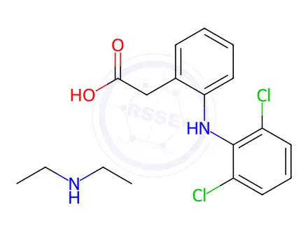 Chemical structure of Diclofenac Diethylamine