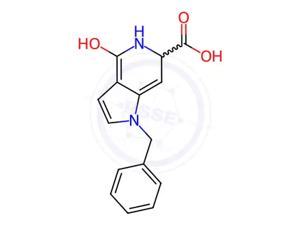 Chemical structure of 1-Benzyl-4-hydroxy-6-carbomoyl-5-azaindole