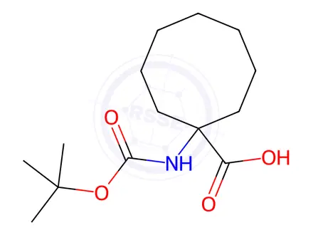 Chemical structure of 1-((Tert-butoxycarbonyl)amino)cyclooctane-1-carboxylic acid