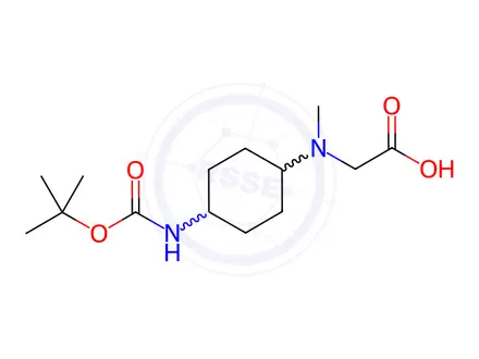 Chemical structure of 2-((4-((tert-Butoxycarbonyl)amino)cyclohexyl)(methyl)amino)acetic acid