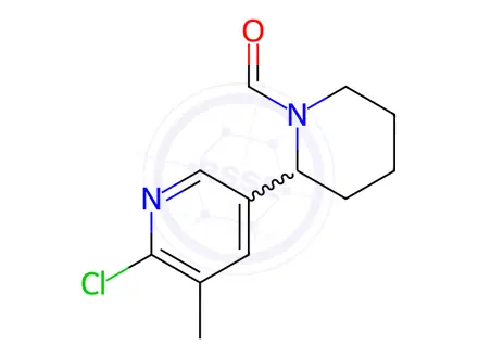 Chemical structure of 2-(6-Chloro-5-methylpyridin-3-yl)piperidine-1-carbaldehyde