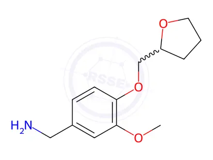 Chemical structure of [3-methoxy-4-(oxolan-2-ylmethoxy)phenyl]methanamine