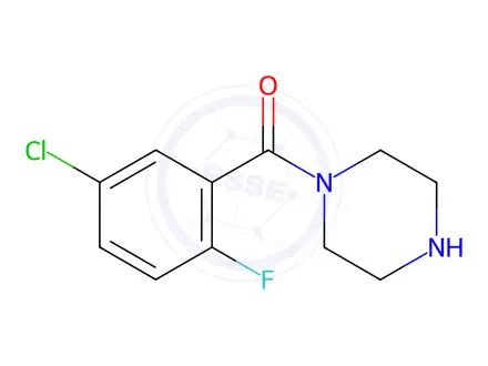 Chemical structure of (5-Chloro-2-fluorophenyl)(piperazin-1-yl)methanone