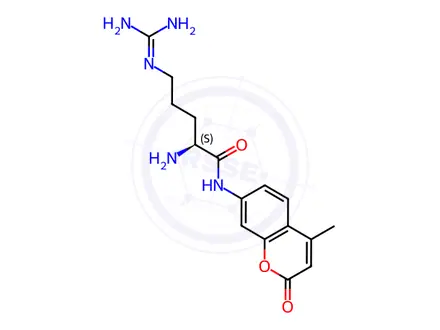 Chemical structure of L-Arginine 7-Amido-4-methylcoumarin Dihydrochloride