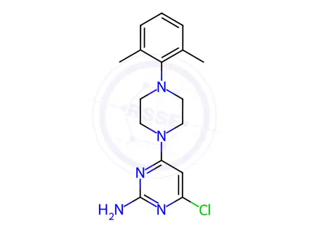 Chemical structure of 4-Chloro-6-[4-(2,6-dimethylphenyl)piperazino]-2-pyrimidinamine
