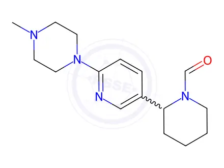Chemical structure of 2-(6-(4-Methylpiperazin-1-yl)pyridin-3-yl)piperidine-1-carbaldehyde